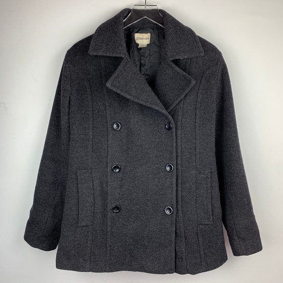 St. John's Bay Jackets & Blazers - ST. JOHN'S BAY — Gray Cashmere Wool Blend Pea Coat